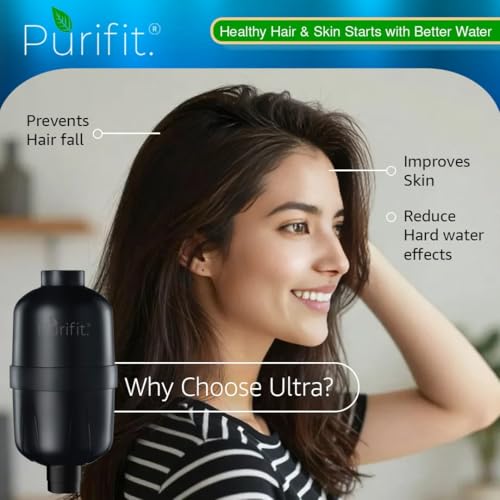 Image of Purifit Ultra Hard Water Filter for Tap and Shower, Water Softener for Bathroom | Matte Black