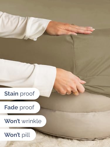 Image of Extra Deep Split King Fitted Sheet - Single Fitted Sheet Only - Khaki | Easily Fits 18 inch to 24 inch Mattress, Soft, Wrinkle Free, Breathable & Comfy, Extra Deep Pockets Hotel Luxury Fitted Sheet