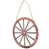 Accessoires de décoration intérieure : la roue de chariot décorative en bois est fabriquée en bois robuste et stable