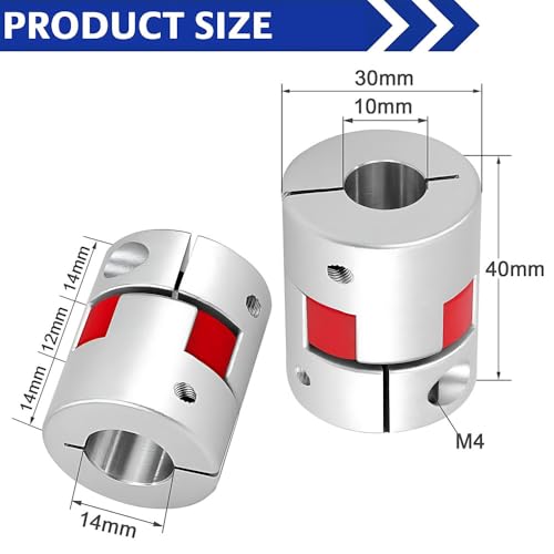 1 Stück 10 Mm bis 14Mm Flexible Wellenkupplung, Durchmesser 30 Mm Länge 40 Mm Aluminiumpflaume Motorverbinder Flexible für 3D-Drucker CNC-Maschine und Servostufenmotor