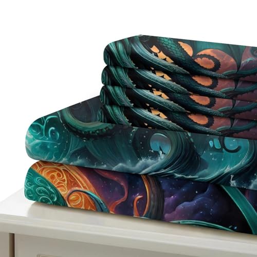 Parure de lit 3D imprimée chat en microfibre premium résistante aux lavages