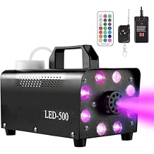 Fog Machine with 8 LED Lights,Smoke Machine with 13 Colorful LED Lights Effect,500W and 2000CFM Fog with Remote Control,Indoor, Perfect for Halloween, Party,Weddingand Stage Effect
