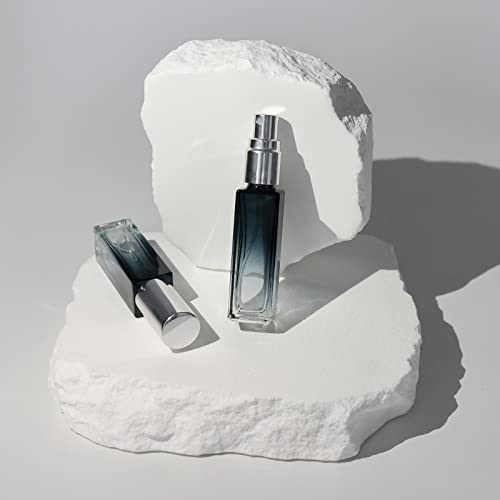Kesell 11Pcs 10Ml Glass Empty Spray Bottle, Mini Square Perfume Bottle Refillable Perfume Atomizer Fine Mist Liquid Dispenser For Makeup Skin Care (Silver Cap) #TOP5