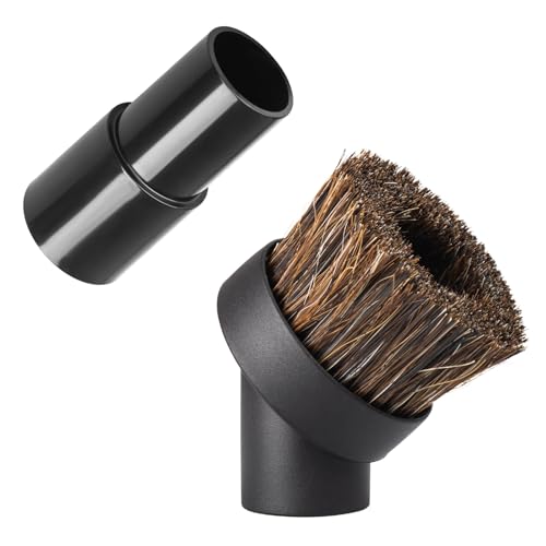 Soft Horse Hair Vacuum Brush Attachment For Shark Vacuum - Round Brush With Adapter - To Convert The 1 1/4