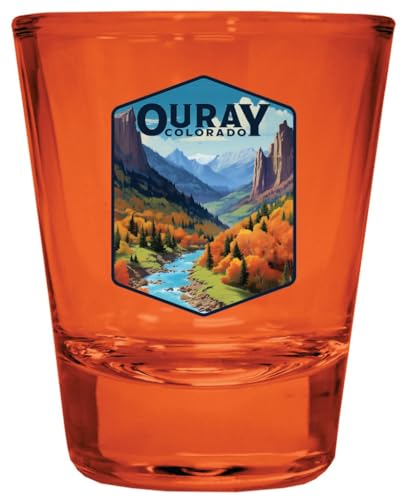 Vaso shot Souvenir Ouray Colorado 2 oz naranja