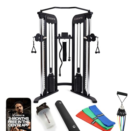 Centr Home Gym Functional Trainer & Fitness Essentials Kit - Multifunctional Cable Machine Home Gym System - Full Body Compact Exercise & Fitness Equipment Set (Centr 2)