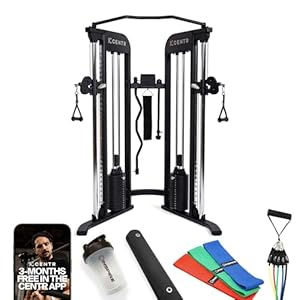 Centr Home Gym Functional Trainer – Multifunctional Cable Machine Home Gym System – Workout Weight Machine for Strength Training – Full Body Compact Exercise & Fitness Equipment Set