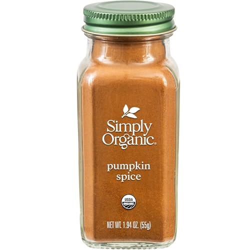 Simply Organic Pumpkin Spice, 1.94-Ounce Jar, Organic Nutmeg, Cloves, Ginger & Cinnamon, Enhances Tea, Seasoning, Kosher