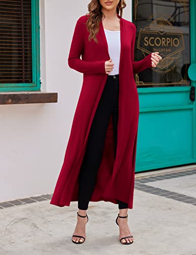 Image of Bluetime Women Floor Length Open Front Cardigan