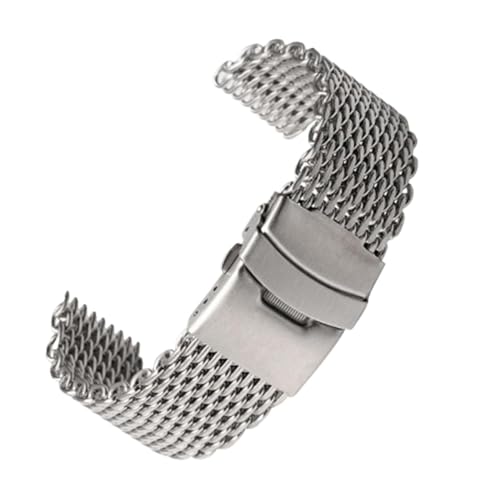 SiChouwz 18/20/22/24mm �X�`�[�� �_�C�u �V���[�N ���b�V�� �~���l�[�[ �E�H�b�` �u���X���b�g �X�g���b�v �o���h �E�B�[�r���O �_�u�� �X�i�b�v �X�g���b�v�ƌ݊�������(B)