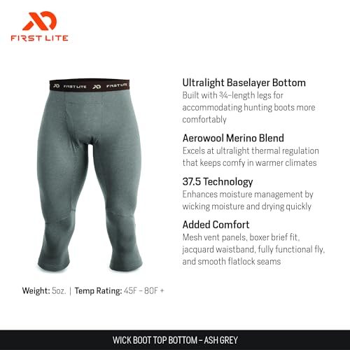 First Lite Men's Wick Boot Top - Ultralight Merino Wool Baselayer Camo Pant Bottoms2