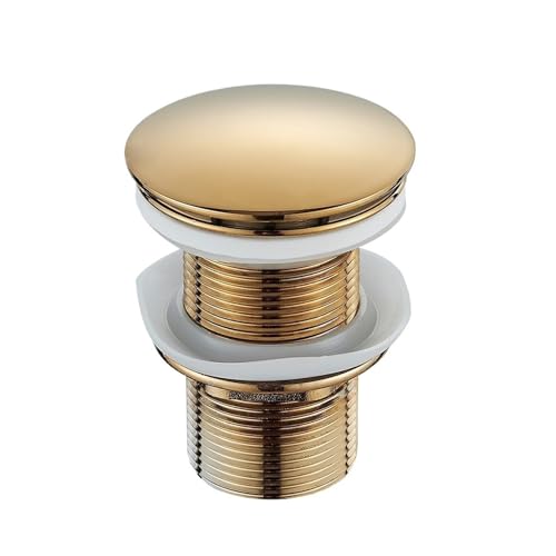 Desagüe Emergente para Lavabo Fregadero de Lavabo baño, tapón residuos Drenaje emergente, Accesorios for grifos, desagüe Fregadero latón Cromado/Oro Rosa/Oro Pulido(Golden C)