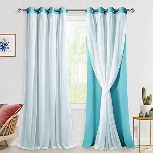 Hiasan Mix & Match Blackout Curtains with Sheer Overlay, Double