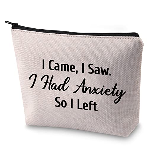 La Mejor Lista de Cosmetiqueras Tumblr Top 10. 46 BLUPARK Introvert Bolsa de maquillaje Tumblr Gift I Came I Saw I Had Anxiety So I Left Bolsa de cosméticos Awkward Hipster Regalo, I Had Anxiety So I Left,