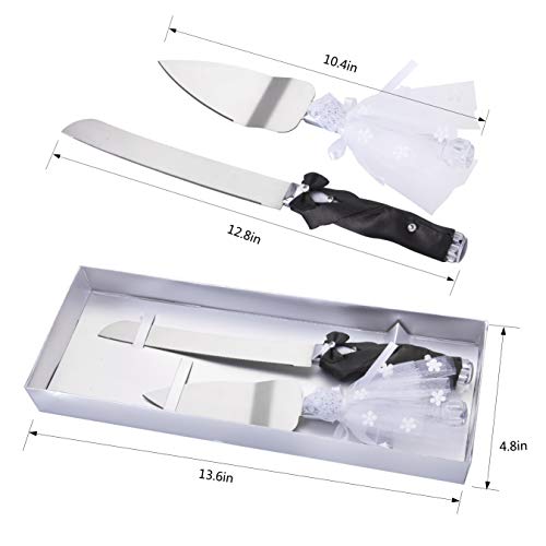 Bride And Groom Wedding Cake Knife And Server Set Serrated Knife Pie Server For Wedding Gift Valentine Day Gift #TOP5