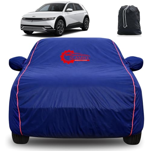 Image of 100% Waterproof Car Cover for Hyundai Ioniq 5 2023-2026 | All-Weather, Dustproof & UV Protection | Heavy-Duty 3-Layer Fabric | Custom Fit with Mirror & Antenna Pocket | Navy Blue