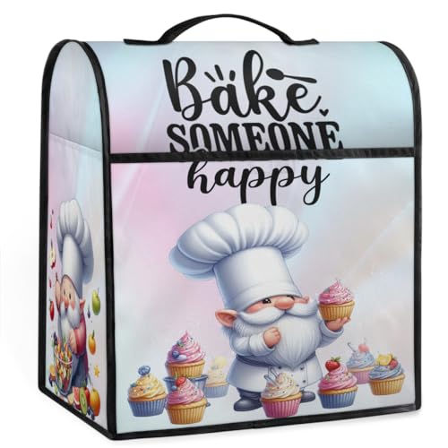 Kitchen Aid Mixer Cover Compatible with 6-8 Quarts Cute Kitchen Gnome Stand Mixer Cover Ethnic Elephant Blue Dust Cover with Zipper Pocket Kitchen Aid Mixer Accessories Kitchen Appliance Organizer Bag