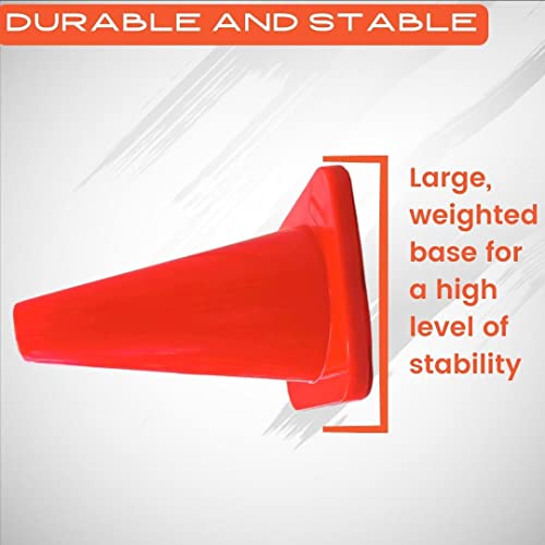 Versatyle 9In / 6In / 2In Set Of 12 Heavy Duty Agility Training & Motorcycle Cones For Sports & Kids | Kamelkone Flexible Heavy Duty Cones For Bikes, Traffic, Soccer Drills Coaching & Field Marker #TOP3