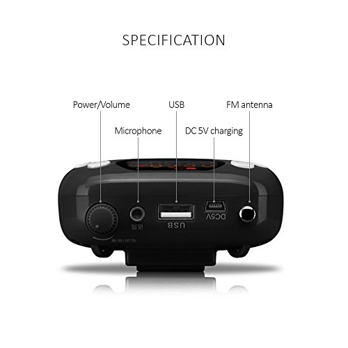 Wireless Voice Amplifier Portable Shidu Original Voice Amp With Fm Headset Microphone Rechargeable 10W Loud Speaker Pa System Perfect For Tour Guides, Teachers, Coaches, Presentations, Classroom #TOP3