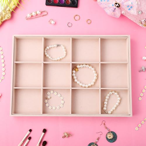 Organisateur bijoux 12 compartiments ajustables velours gris - 5