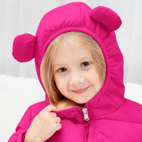 Image of Toddler Boys Girls Thicken Winter Coat Baby Fleece Warm Cute Bear Ear Hooded Jacket Clothes 2024