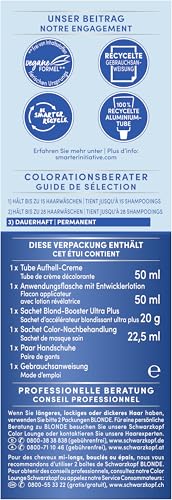 Foto von Schwarzkopf Blonde Aufheller L1++ (143 ml), Haarfärbemittel für Öl-aktiviertes Haare Aufhellen mit HaptIQ System, für bis zu 9 Stufen ohne Gelbstich