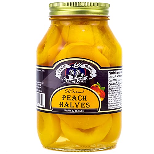 Amish Wedding Foods Old Fashioned Peach Halves 2 - 32 oz Jars