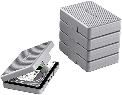 ORICO Hard Drive Protector Case 3.5 Inch HDD Protective Box / Storage Case for Western Digital WD Seagate Toshiba Samsung,Stackable and Sortable Memo(5 Colors)