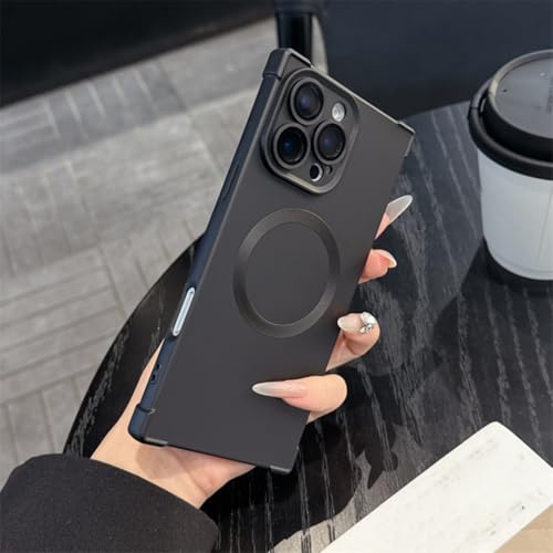 Coque iPhone 14 Pro mate finie les traces de doigts avec aimant noir