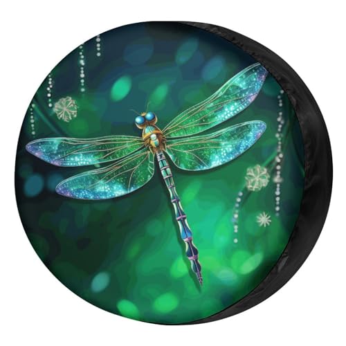 Image of Delerain Dragonfly Spare Tire Covers Waterproof Dust-Proof Spare Wheel Cover Universal Fit for Trailer, RV, SUV, Truck and Many Vehicle (17 Inch for Diameter 31 inch-33 inch)