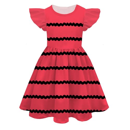 Girl Stripe Dresses Flying Sleeve Toddler Baby Sleeveless Dress Kids Pleated Skirt Trendy Frocks Easter Outfit