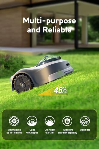 Novabot N2000 Robot Lawn Mower Perimeter Wire Free Rtk,Tof,Vision Robotic Lawnmower 1.5 Acres,Ai-Assisted Mapping,Virtual Boundary,Multi-Zone Management,App Control,Cut Height 0.8"-3.5",Anti-Theft thumb #4