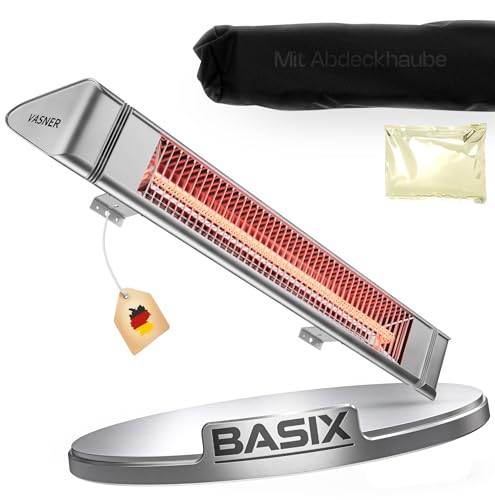 VASNER Teras 25 Basix- Elektrischer Terrassenstrahler mit 1 Heizstufe, 2500 Watt, Infrarot Heizstrahler für Outdoor, Infrarotstrahler Gastro/ Terrasse, extern steuerbar