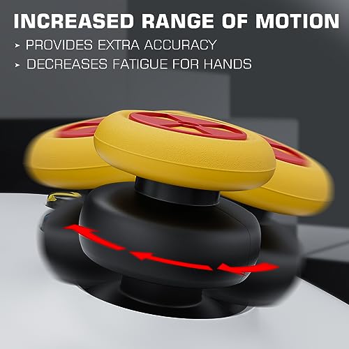 Image of PlayRealm NO FALLING OFF Thumbstick Extender & Silicone Grip Cover 2 Sets for Xbox Series X /S & Xbox One S /X Controller(Radiation Yellow)