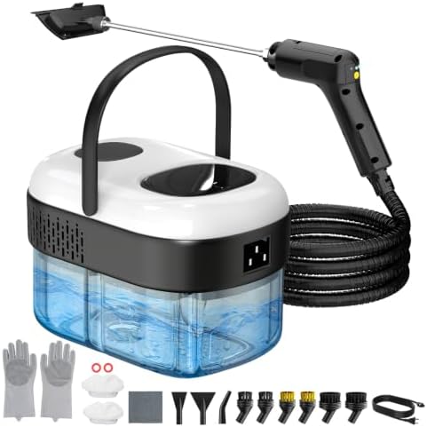 Granarbol 2. Gen. Dampfreiniger Handgerät für alles,15s Heizung, 3 stufig | 1.4L Profi 2500W Handgerät Steam Cleaner, 18PCS Reinigungsset, Verlängerungsstange für Auto Bad Fenster