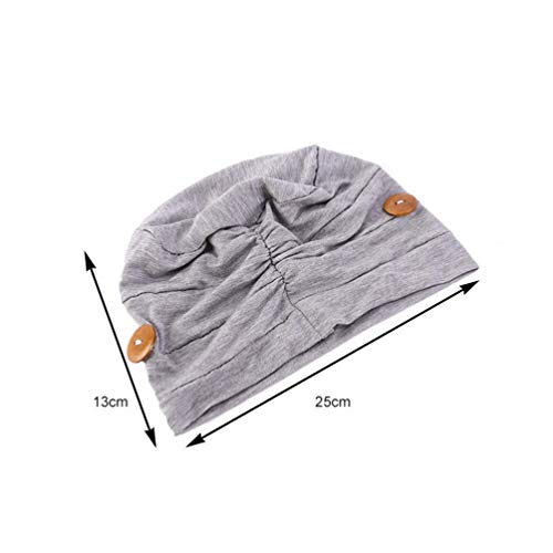 KESYOO Touca de quimioterapia feminina elástica com botões para cobertura facial para câncer de cânc