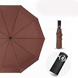 flqwe Taschenschirm Sturmfest,Zehn-Knochen-Vollautomat, klappbarer winddichter Sonnenschirm-Ringkaffee,Doppelbaldachin Regenschirm