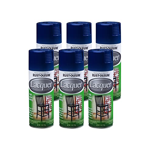 Image of Rust-Oleum 330521-6PK Lacquer Spray, 11 Oz, Gloss Navy, 6 Pack