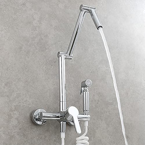 Robinet de cuisine en laiton mural extensible à double articulation - 2