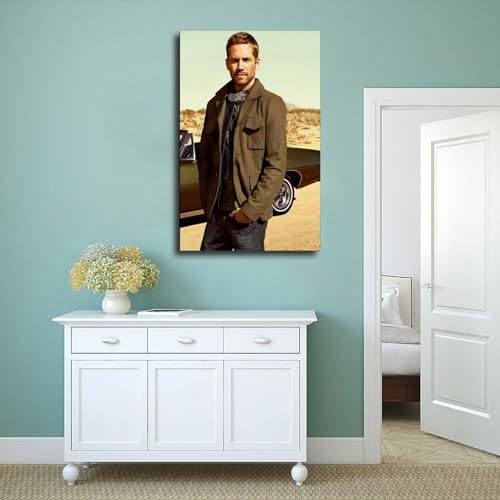 Poster Paul Walker Toile Cadre 30x45 cm GFDJT Tableau Mural Déco Chambre Affiche