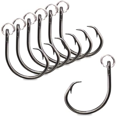 Mustad Ringed Demon Offset Circle 4X Strong - Designed to Perform Flawlessly Featuring Kirbed Hook -Black Nickel