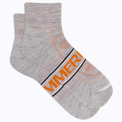 Image of Merrell Unisex Men's and Women's Zoned Cushioned Wool Hiking Ankle Socks - Breathable Arch Support