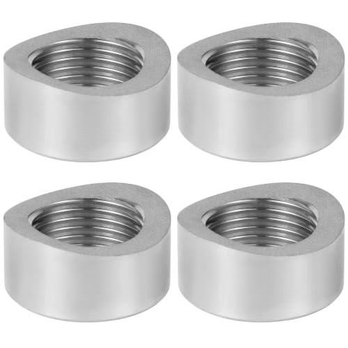 4 Pcs Curved O2 Sensor Bung, M18 x 1.5 for 3 Inch Pipe