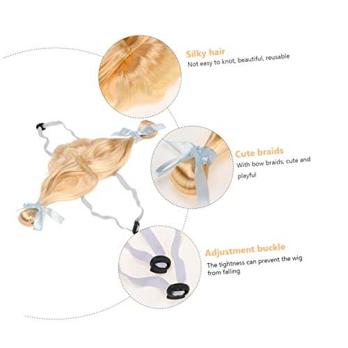 Angoily Perucas De Cosplay Peruca Para Cachorro De Estimação 2 Peças Faixa De Cabeça De Bruxa Para M