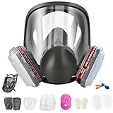 Airmabay 17 in1 Reusable Full-Face Mask Respirator with Filter,Widely Used in Organic Gas,Paint spary, Chemical,Woodworking,Same as 6000 7800 FF-400 6000DIN V-Series(for 6800 Respirator)