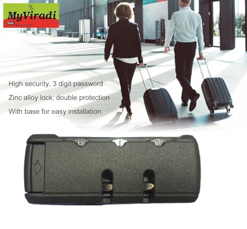 Image of MyViradi Luggage Wheel,Handle,Lock Only for Replacement and Repair for VIP, Safari, Skybag, Amrican Tourister Suitcases Luggage Part (2 NUMBER LOCK)