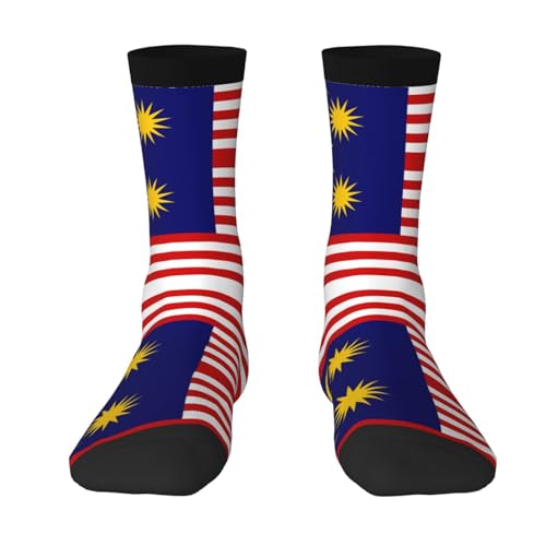 ZQYTGFDC Chaussettes longues respirantes avec motif drapeau de la Malaisie