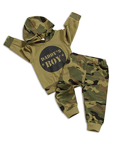TUEMOS - Conjunto de ropa de bebé con diseño de camuflaje para mamá y niña