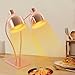 500W Commercial Food Warmer Lamp with 2 Adjustable Heads, 360° Rotating Stainless Steel Heat Lamp for Restaurants, Buffet, Catering - 122°F Temp Control & Rapid Heating (Rose Gold)
