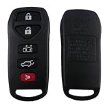 Keyless Entry Key Remote case Shell with pad repair for Nissan Quest 5 Button Black(Just a empty key shell, no Chips Inside)